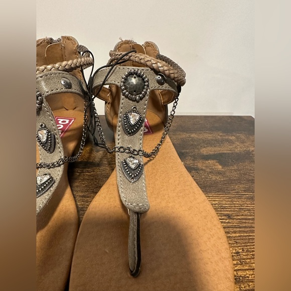 POP Girls Grey Ambrosia Ankle Strap Flat Sandals NWT Various Sizes - Picture 6 of 7